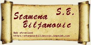 Stamena Biljanović vizit kartica